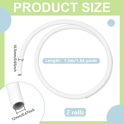 2 Rolls Plastic Aluminum Curved Shaped Tube FIND-PH0029-23D-1
