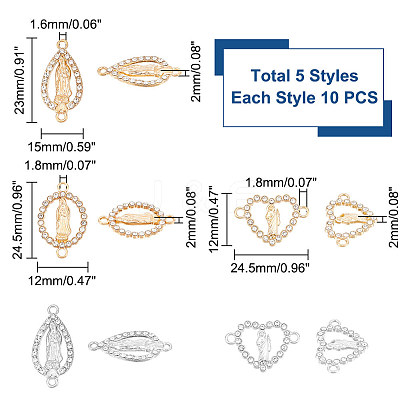 50pcs 5 styles Religion Alloy Connector Charms FIND-UN0002-29-1