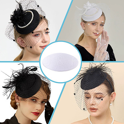 Cloth Round Fascinator Hat Base for Millinery Magic AJEW-WH0270-739A-1