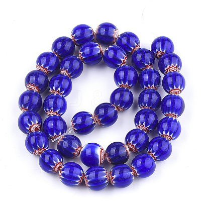 Handmade Millefiori Lampwork Chevron Beads Strands X-LAMP-S191-16-1