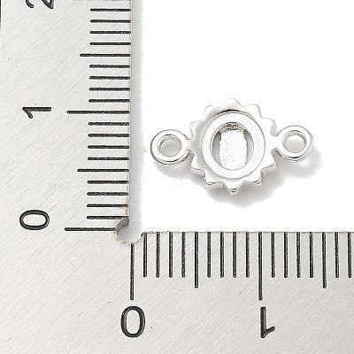Rack Plating Brass Flat Round Connector Charms KK-L224-095P-02-1