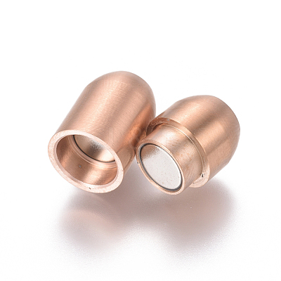 304 Stainless Steel Magnetic Clasps with Glue-in Ends STAS-I120-37RG-C-1