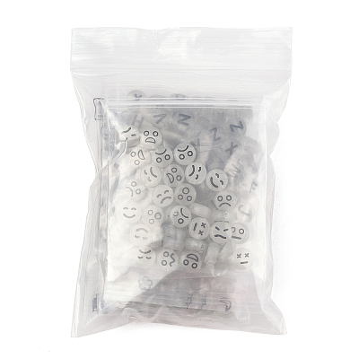 200Pcs Flat Round Acrylic Beads TACR-FS0001-53-1