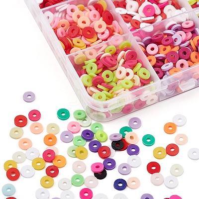 2400Pcs 15 Colors Handmade Polymer Clay Beads CLAY-YW0001-27B-1
