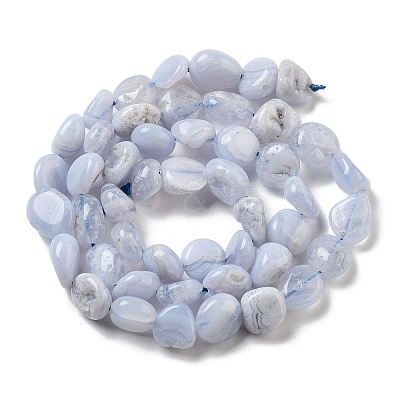 Natural Blue Lace Agate Beads Strands G-K379-A01-01-1