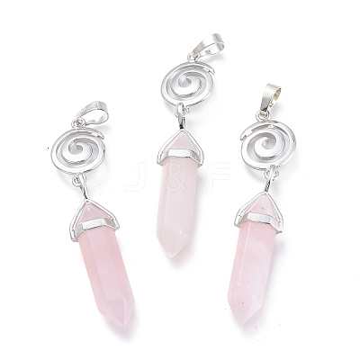 Natural Rose Quartz Pointed Big Pendants G-D0021-01P-22-1