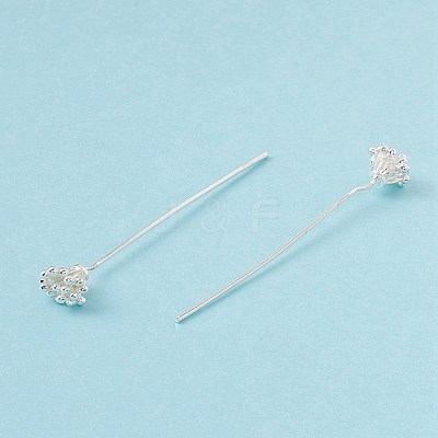 Brass Flower Head Pins KK-G413-04S-1