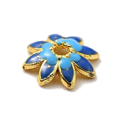Multi-Petal Alloy Enamel Bead Caps FIND-G029-02G-04-1