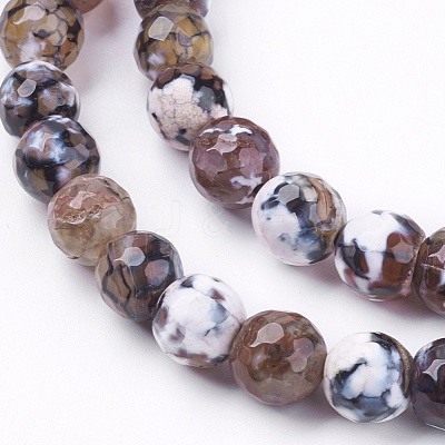 Natural Fire Crackle Agate Beads Strands G-L084-8mm-17-1