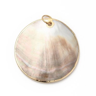 Natural Black Lip Shell Big Pendants X-BSHE-G029-20G-1