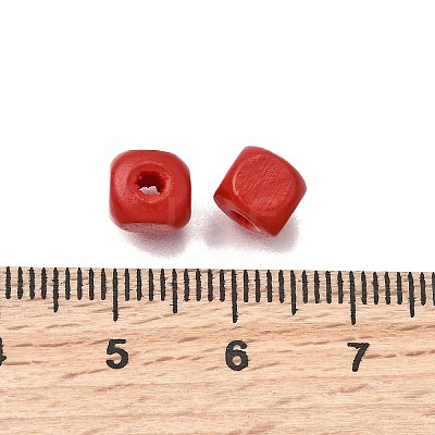 Spray Painted Wooden Beads WOOD-P021-01A-24-1