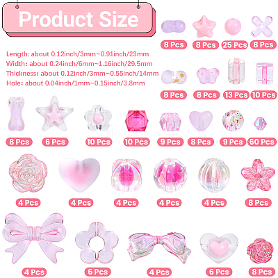 264Pcs 27 Styles Mixed Styles Acrylic Beads TACR-PA0001-26-1