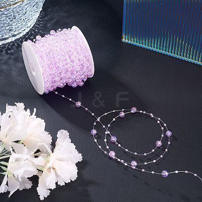 Acrylic Round Beaded Link Chains DIY-MB0007-001C-1