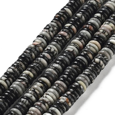 Natural Black Netstone Beads Strands G-G084-A09-01-1