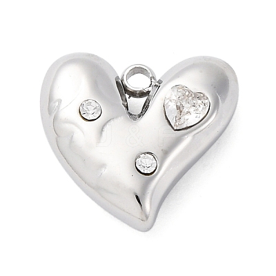304 Stainless Steel Rhinestone Pendants STAS-S163-37P-1