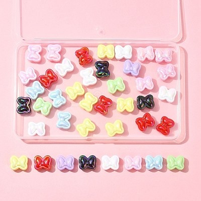 40Pcs UV Plating Opaque Acrylic Beads OACR-FS0002-28-1