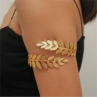 Leaf Alloy Arm Cuff Bangles for Women FS-WG391C2-01-1