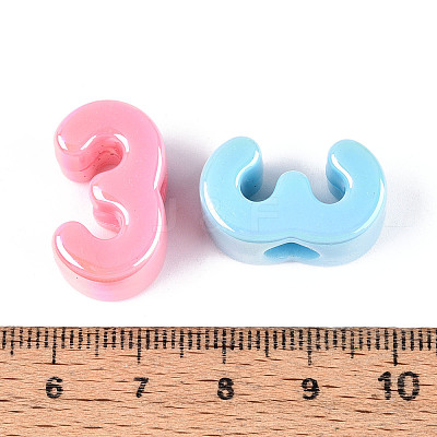 UV Plating Opaque Acrylic European Beads PACR-T017-10C-1