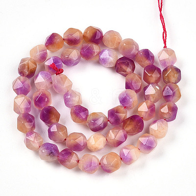 Dyed Natural White Jade Beads Strands G-T139-8mm-45Q-1