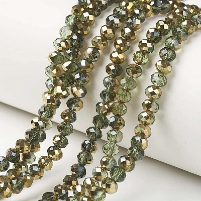 Electroplate Transparent Glass Beads Strands EGLA-A034-T4mm-O09-1