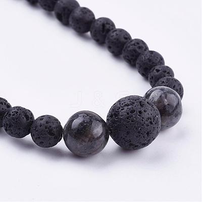 Natural Gemstone Beaded Necklaces & Stretch Bracelets Jewelry Sets SJEW-JS00918-1