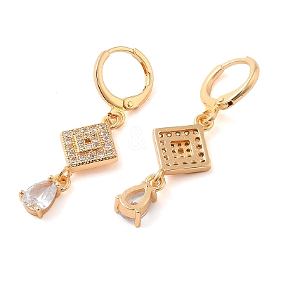 Rack Plating Golden Brass Dangle Leverback Earrings EJEW-B037-15G-1