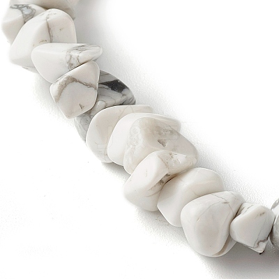 Synthetic White Howlite Chip Bead Stretch Bracelets for Children BJEW-JB06388-07-1