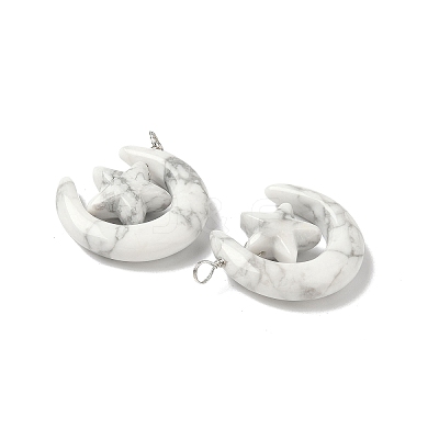 Natural Howlite Pendants G-Z086-01P-18-1