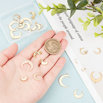 24Pcs 12 Style Brass Charms KK-AR0002-63-1