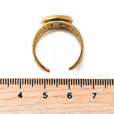 304 Stainless Steel Cuff Ring Components STAS-V012-01B-G-1