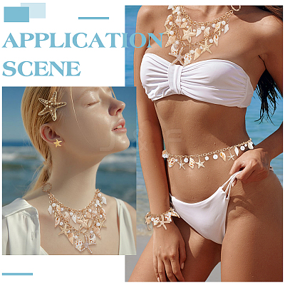Ocean Theme Natural Shell Jewelry Sets SJEW-PH0001-20-1