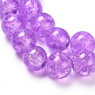 Spray Painted Crackle Glass Beads Strands CCG-Q001-10mm-12-1