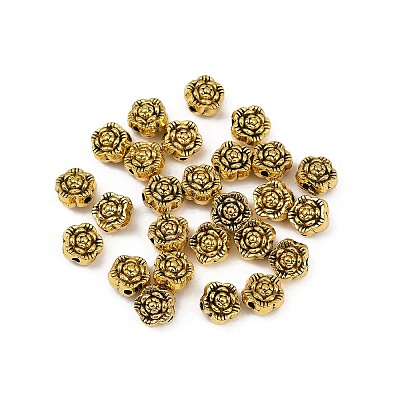 Tibetan Style Alloy Flower Beads TIBEB-O004-79AG-1