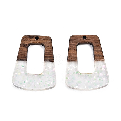 Epoxy Resin & Walnut Wood Pendants RESI-T057-13A-1