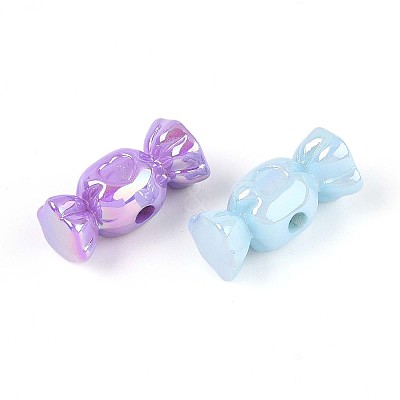 UV Plating Opaque Acrylic Beads OACR-T028-54-1