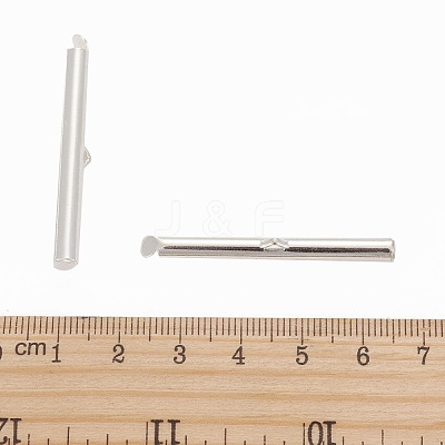 Brass Slide On End Clasp Tubes KK-P031-11-1