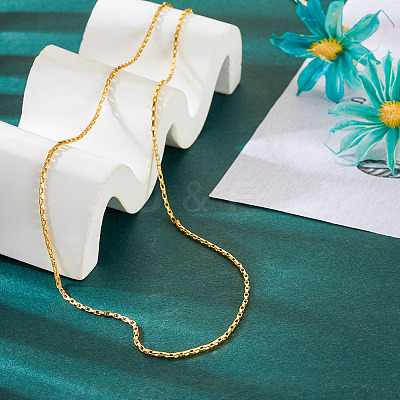 Brass Box Chain Necklace NJEW-TA0001-16-1