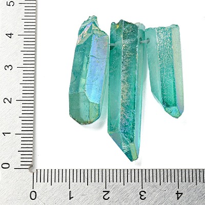 Electroplated Natural Quartz Crystal Graduated Beads Strands G-P315-A14-1