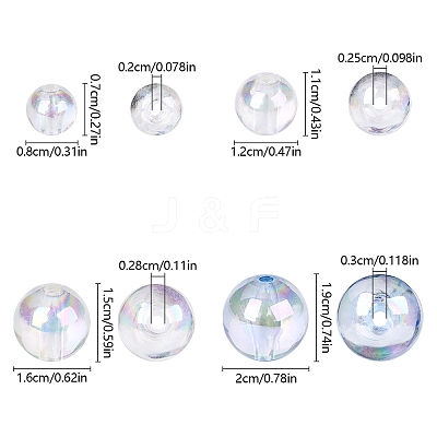 100G 4 Styles Transparent Acrylic Beads MACR-YW0003-42-1