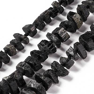Natural Black Tourmaline Beads Strands G-F719-17-1