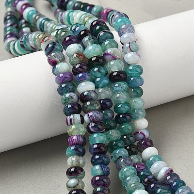 Natural Banded Agate Beads Strands G-F790-I01-01F-1