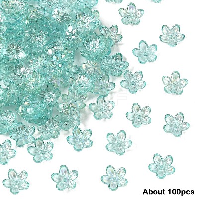 15g Transparent Acrylic Bead Caps TACR-YW0003-07A-1