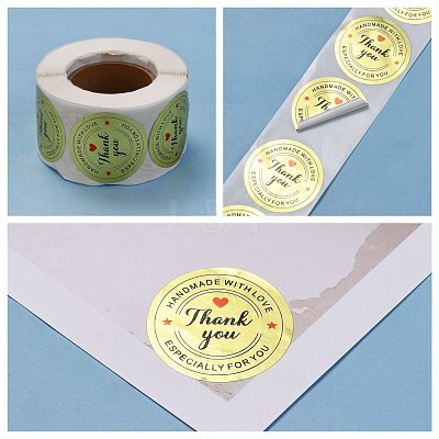 1.5 Inch Thank You sticker X-DIY-G021-12C-1