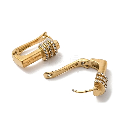 Stainless Steel & Rhineston Hoop Earrings for Women EJEW-C110-01G-1