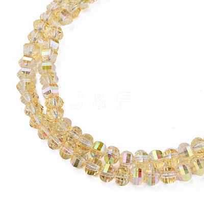 Electroplate Transparent Glass Beads Strands EGLA-N002-30-C11-1