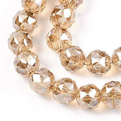 Electroplate Transparent Glass Beads Strands EGLA-N002-34C-C07-1