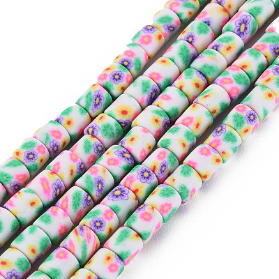 Handmade Polymer Clay Bead Strands CLAY-T020-10C-1