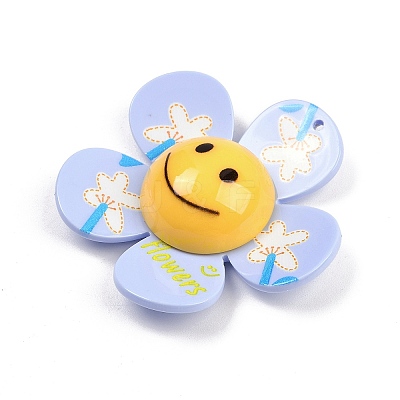 Opaque Printed Acrylic Big Pendants MACR-I035-01D-1