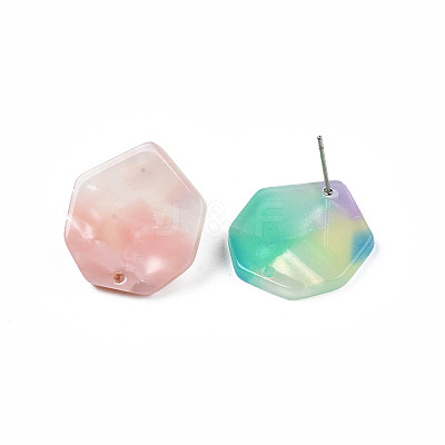 Cellulose Acetate(Resin) Stud Earring Findings KY-N018-01-1