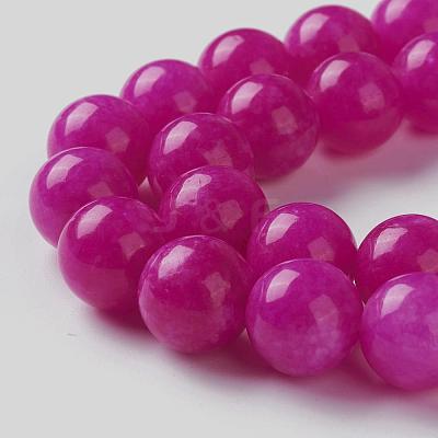 Natural White Jade Imitation Pink Sugilite Beads Strands G-I299-F11-8mm-1